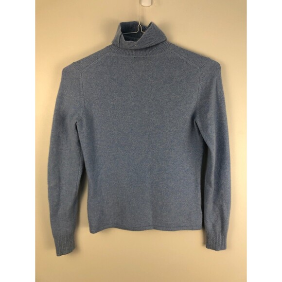 Ann Taylor Sweater Womens S 100% Cashmere Turtleneck Pullover Blue Jumper - Picture 2 of 6